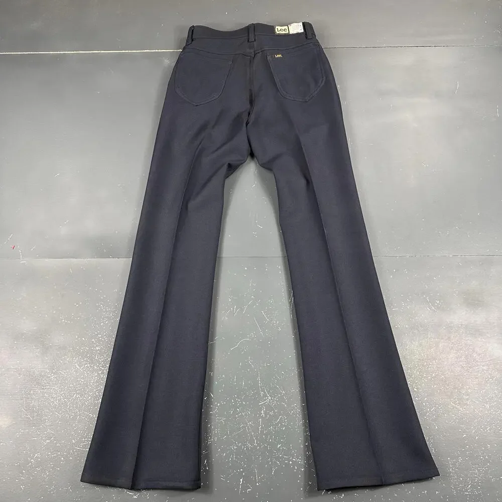 VTG Lee Pants Slacks Mens 28x34 Deep Navy Blue Comfort Stretch Bootcut 70's NWT - Picture 8 of 9